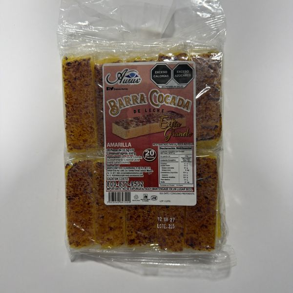 COCADA BARRA AMARILLA C/20 PZS AURUS