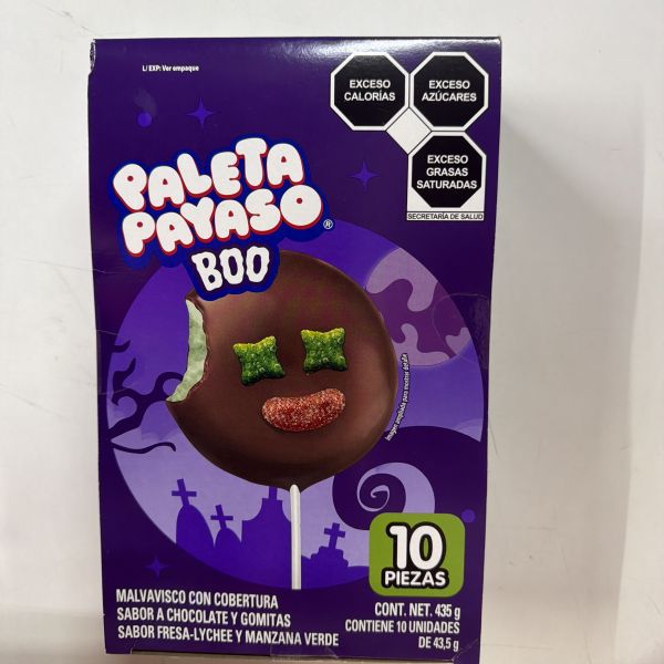 PALETA GDE PAYASO HALLOWEEN  45 GRS DISPLAY C/10 RICOLINO